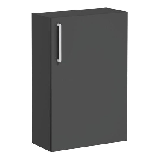 VitrA Root Flat 55cm 1 Door Slim Lower/Base Unit (RH Hinge) | Matt Storm Grey | 68047 - Envy Bathrooms Ltd