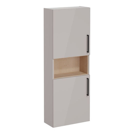 VitrA Root Flat 55cm 2 Door Semi-Tall Unit (LH Hinge) | Bright Sahara Beige | 66250 - Envy Bathrooms Ltd