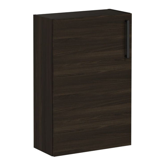 VitrA Root Flat 55cm 1 Door Slim Lower/Base Unit (LH Hinge) | Walnut | 66498 - Envy Bathrooms Ltd