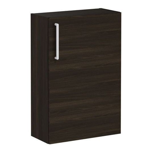 VitrA Root Flat 55cm 1 Door Slim Lower/Base Unit (RH Hinge) | Walnut | 66492 - Envy Bathrooms Ltd