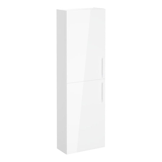 VitrA Root Flat 55cm 2 Door Slim Tall Unit (LH Hinge) | High Gloss White | 66243 - Envy Bathrooms Ltd