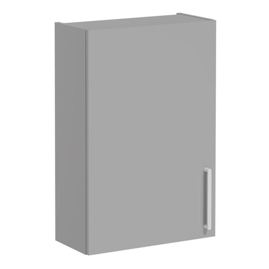 VitrA Root Flat 60cm 1 Door Upper/Wall Unit (LH Hinge) | Matt Rock Grey | 68050 - Envy Bathrooms Ltd