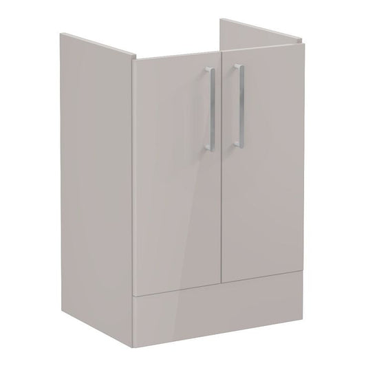 VitrA Root Flat 60cm 2 Door Floor Standing Washbasin Unit | Bright Sahara Beige | 67905 - Envy Bathrooms Ltd