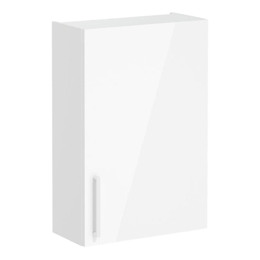 VitrA Root Flat 60cm 1 Door Upper/Wall Unit (RH Hinge) | High Gloss White | 66507 - Envy Bathrooms Ltd