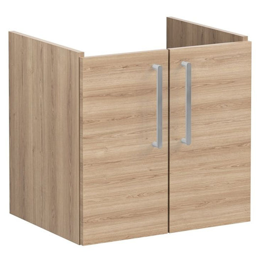 VitrA Root Flat 60cm 2 Door Wall Hung Washbasin Unit | Natural Oak | 67879 - Envy Bathrooms Ltd