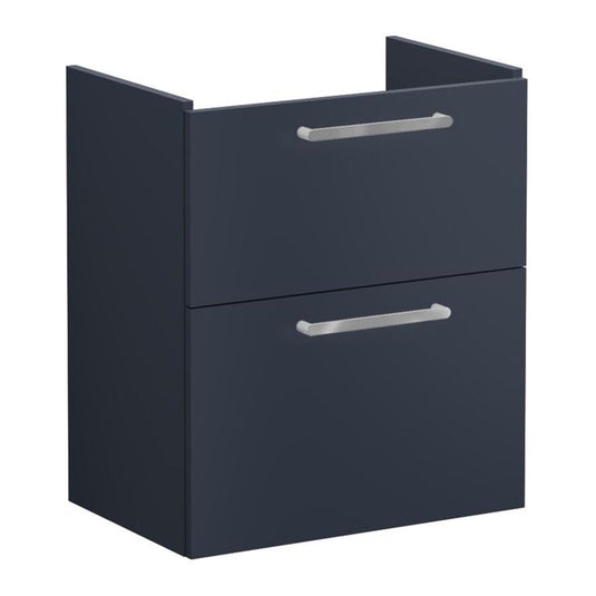 VitrA Root Flat 60cm 2 Drawer Slim Washbasin Unit | Matt Dark Blue | 67858 - Envy Bathrooms Ltd