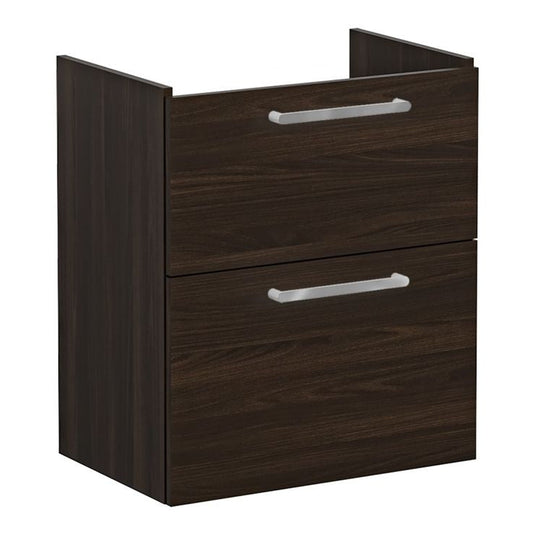 VitrA Root Flat 60cm 2 Drawer Slim Washbasin Unit | Walnut | 67860 - Envy Bathrooms Ltd