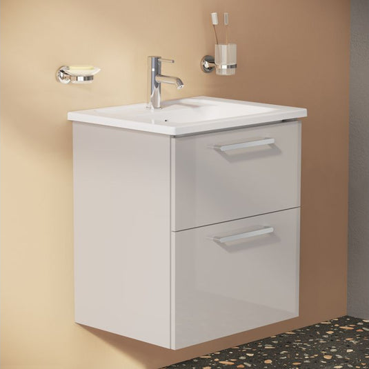 VitrA Root Flat 60cm 2 Drawer Washbasin Unit | Bright Sahara Beige | 67945 - Envy Bathrooms Ltd
