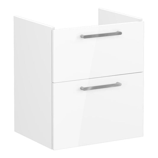 VitrA Root Flat 60cm 2 Drawer Washbasin Unit | High Gloss White | 67942 - Envy Bathrooms Ltd