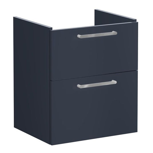 VitrA Root Flat 60cm 2 Drawer Washbasin Unit | Matt Dark Blue | 67948 - Envy Bathrooms Ltd