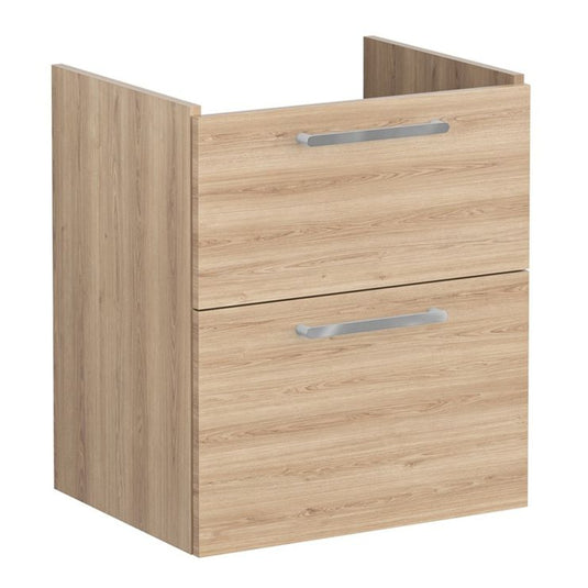 VitrA Root Flat 60cm 2 Drawer Washbasin Unit | Natural Oak | 67949 - Envy Bathrooms Ltd
