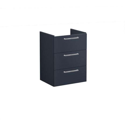 VitrA Root Flat 60cm 3 Drawer Washbasin Unit | Matt Dark Blue | 67978 - Envy Bathrooms Ltd