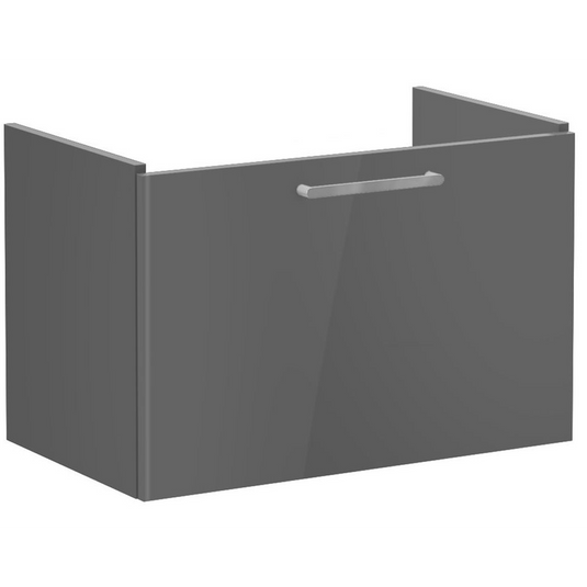 VitrA Root Flat 80cm 1 Drawer Washbasin Unit | Anthracite High Gloss | 67924 - Envy Bathrooms Ltd
