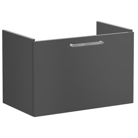 VitrA Root Flat 80cm 1 Drawer Washbasin Unit | Matt Storm Grey | 67927 - Envy Bathrooms Ltd