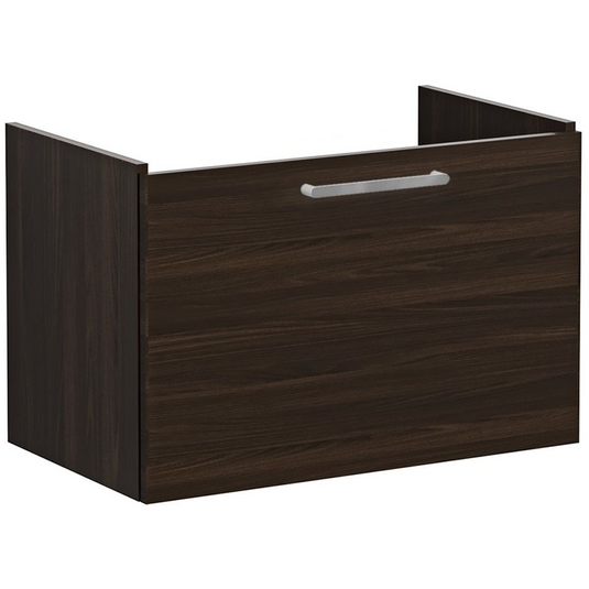 VitrA Root Flat 80cm 1 Drawer Washbasin Unit | Walnut | 67930 - Envy Bathrooms Ltd