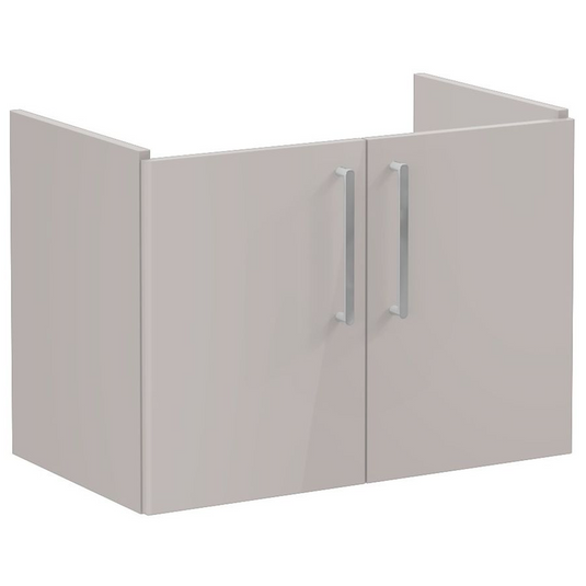 VitrA Root Flat 80cm 2 Door Wall Hung Washbasin Unit | Bright Sahara Beige | 67885 - Envy Bathrooms Ltd