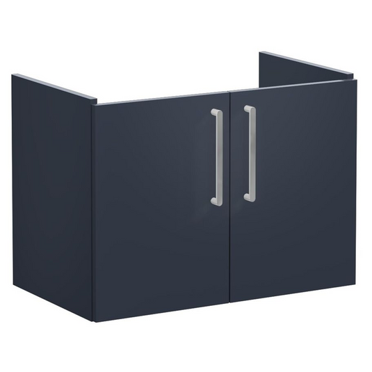 VitrA Root Flat 80cm 2 Door Wall Hung Washbasin Unit | Matt Dark Blue | 67888 - Envy Bathrooms Ltd