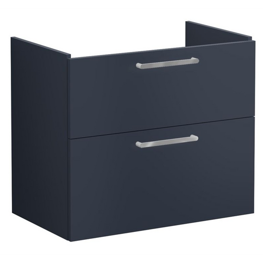 VitrA Root Flat 80cm 2 Drawer Washbasin Unit | Matt Dark Blue | 67958 - Envy Bathrooms Ltd