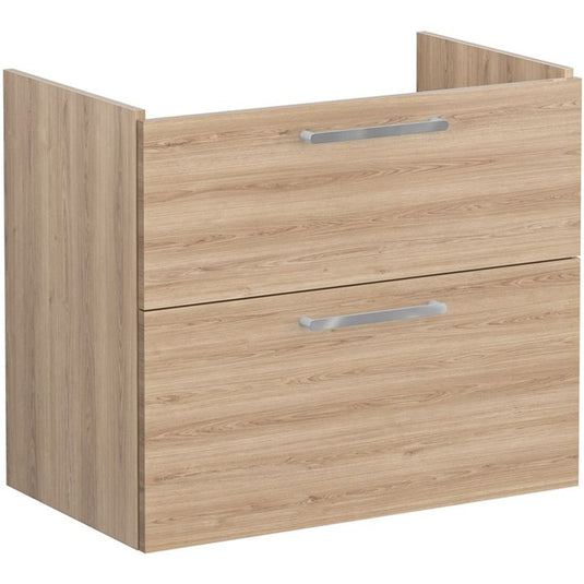 VitrA Root Flat 80cm 2 Drawer Washbasin Unit | Natural Oak | 67959 - Envy Bathrooms Ltd