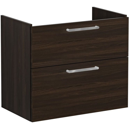 VitrA Root Flat 80cm 2 Drawer Washbasin Unit | Walnut | 67960 - Envy Bathrooms Ltd