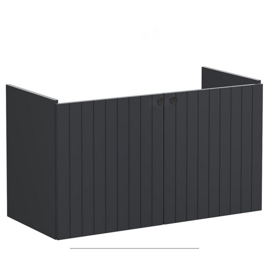 VitrA Root Groove 100cm 2 Door Washbasin Unit | Matt Graphite | 69013 - Envy Bathrooms Ltd