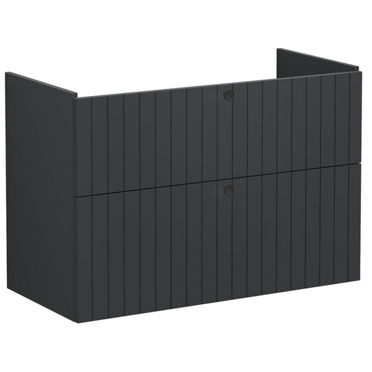 VitrA Root Groove 100cm 2 Drawer Washbasin Unit | Matt Graphite | 69062 - Envy Bathrooms Ltd
