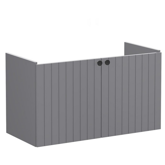 VitrA Root Groove 100cm 2 Door Washbasin Unit | Matt Grey | 69011 - Envy Bathrooms Ltd
