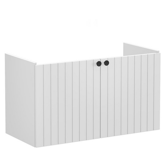 VitrA Root Groove 100cm 2 Door Washbasin Unit | Matt Light Grey | 69010 - Envy Bathrooms Ltd