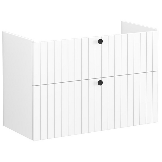VitrA Root Groove 100cm 2 Drawer Washbasin Unit | Matt White | 69058 - Envy Bathrooms Ltd