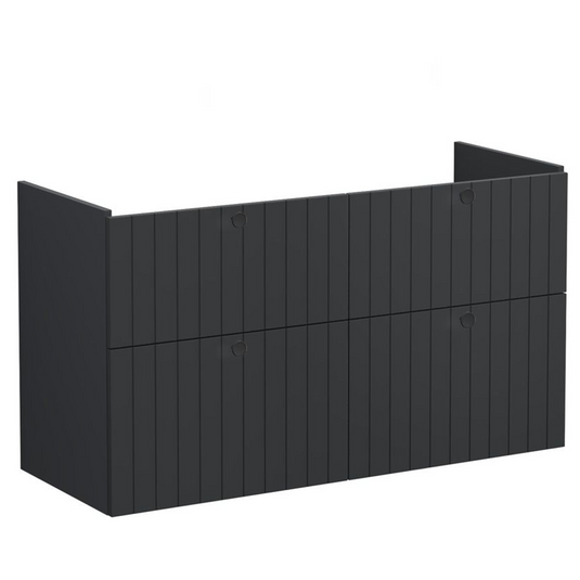 VitrA Root Groove 120cm 4 Drawer Washbasin Unit | Matt Graphite | 69083 - Envy Bathrooms Ltd
