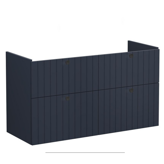 VitrA Root Groove 120cm 4 Drawer Washbasin Unit | Matt Dark Blue | 69084 - Envy Bathrooms Ltd