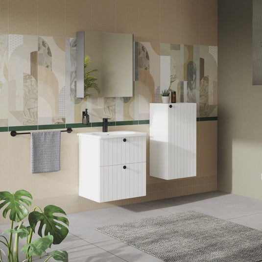 VitrA Root Groove 40cm 1 Door Lower/Base Unit (RH Hinge) | Matt White | 69128 - Envy Bathrooms Ltd