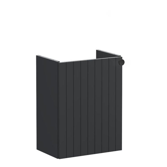 VitrA Root Groove 40cm 1 Door Wall Hung Slim Washbasin Unit (LH Hinge) | Matt Graphite | 68957 - Envy Bathrooms Ltd