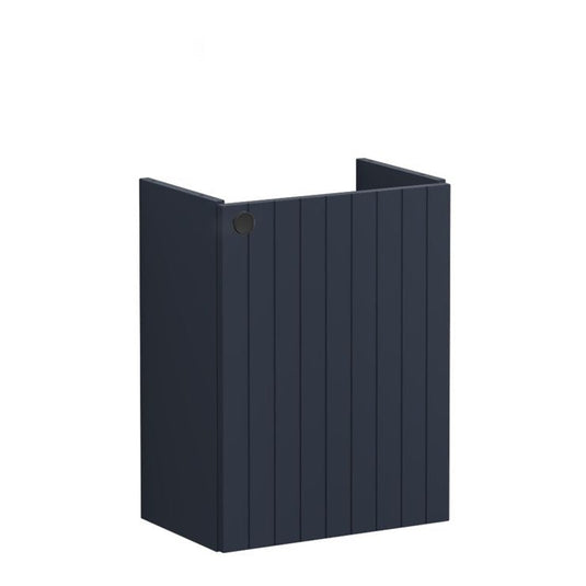 VitrA Root Groove 40cm 1 Door Wall Hung Slim Washbasin Unit (RH Hinge) | Matt Dark Blue | 68965 - Envy Bathrooms Ltd