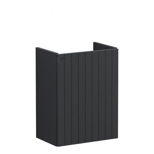 VitrA Root Groove 40cm 1 Door Wall Hung Slim Washbasin Unit (RH Hinge) | Matt Graphite | 68964 - Envy Bathrooms Ltd