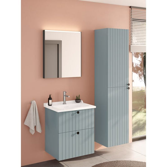 VitrA Root Groove 40cm 2 Door Tall Unit (LH Hinge) | Matt Fjord Green | 69089 - Envy Bathrooms Ltd