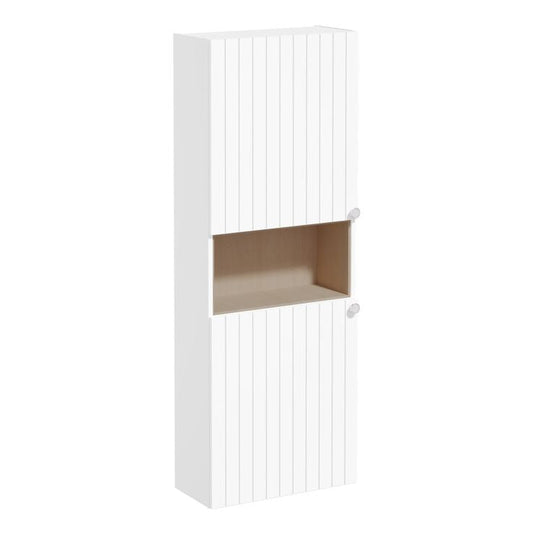VitrA Root Groove 55cm 2 Door Semi-Tall Unit (LH Hinge) | Matt White | 69107 - Envy Bathrooms Ltd