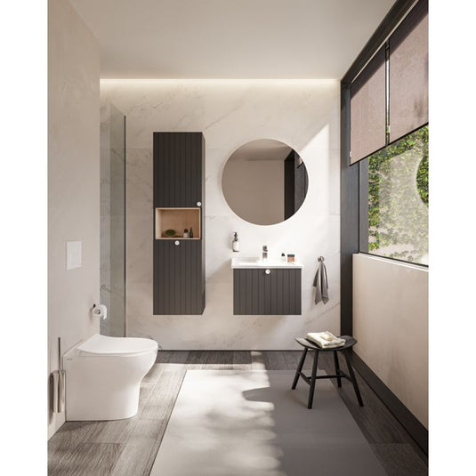 VitrA Root Groove 60cm 1 Drawer Washbasin Unit | Matt Graphite | 69027 - Envy Bathrooms Ltd