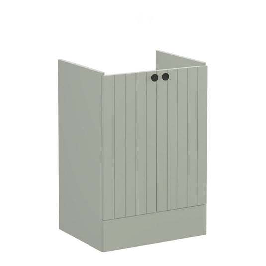 VitrA Root Groove 60cm 2 Door Floor Standing Washbasin Unit | Matt Retro Green | 69022 - Envy Bathrooms Ltd