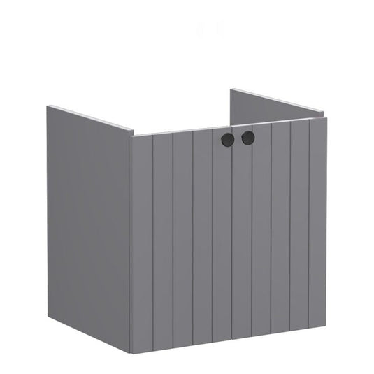 VitrA Root Groove 60cm 2 Door Wall Hung Washbasin Unit | Matt Grey | 68997 - Envy Bathrooms Ltd