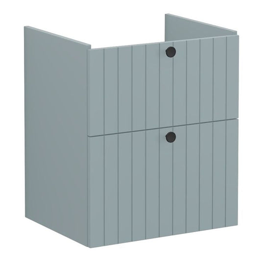 VitrA Root Groove 60cm 2 Drawer Washbasin Unit | Matt Fjord Green | 69047 - Envy Bathrooms Ltd