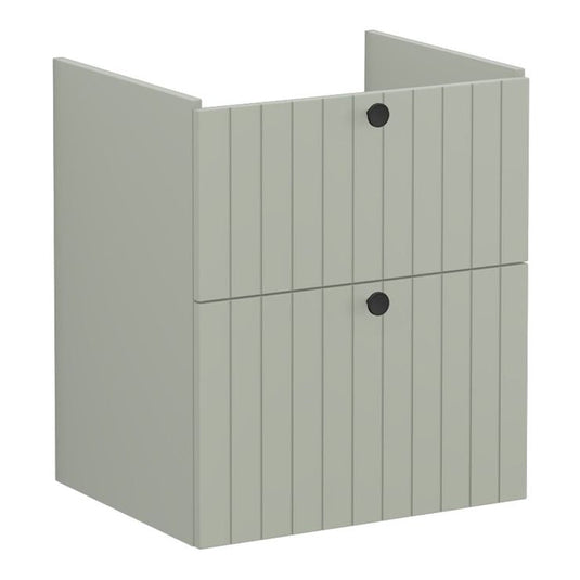 VitrA Root Groove 60cm 2 Drawer Slim Washbasin Unit | Matt Retro Green | 68987 - Envy Bathrooms Ltd