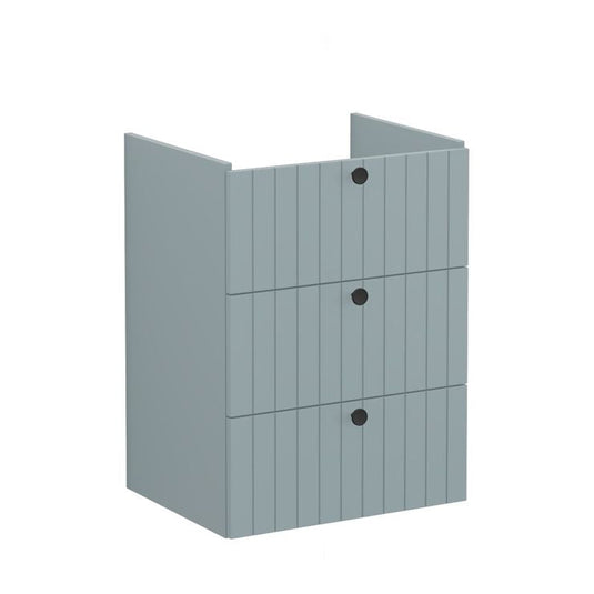 VitrA Root Groove 60cm 3 Drawer Washbasin Unit | Matt Fjord Green | 69068 - Envy Bathrooms Ltd