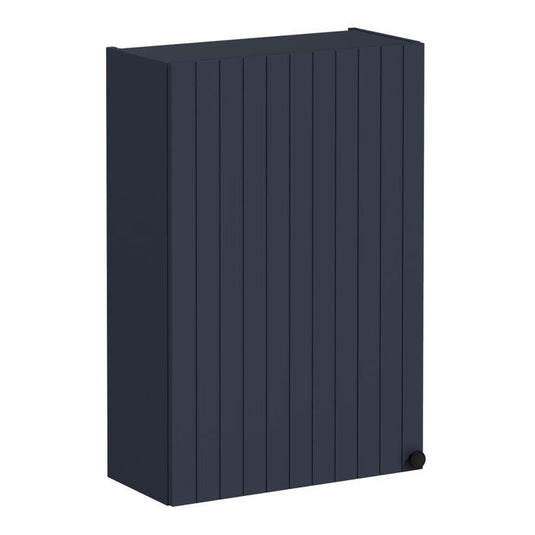 VitrA Root Groove 60cm 1 Door Upper/Wall Unit (LH Hinge) | Matt Dark Blue | 69168 - Envy Bathrooms Ltd