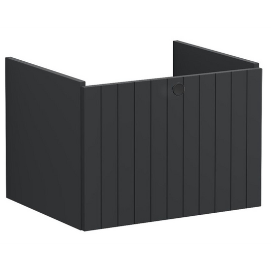 VitrA Root Groove 60cm 1 Drawer Washbasin Unit | Matt Graphite | 69027 - Envy Bathrooms Ltd