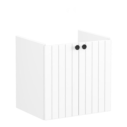 VitrA Root Groove 60cm 2 Door Wall Hung Slim Washbasin Unit | Matt White | 68967 - Envy Bathrooms Ltd