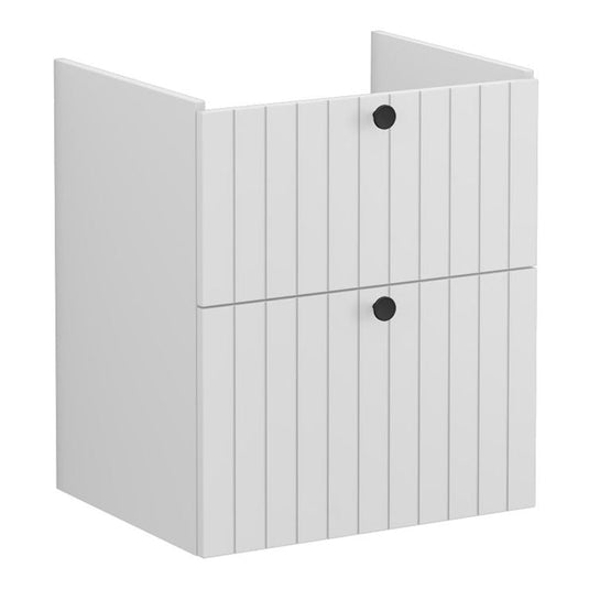 VitrA Root Groove 60cm 2 Drawer Washbasin Unit | Matt Light Grey | 69045 - Envy Bathrooms Ltd