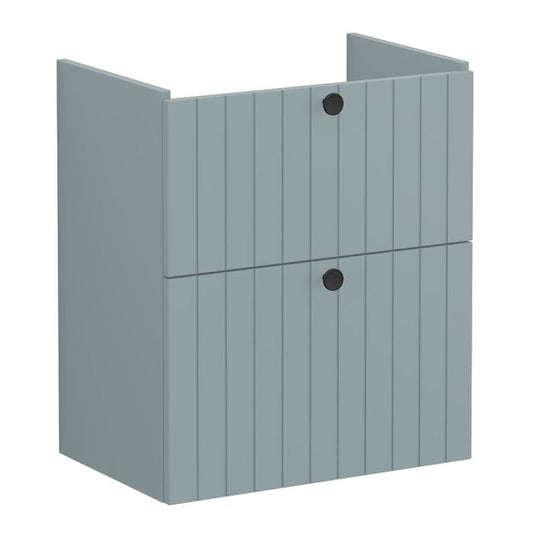 VitrA Root Groove 60cm 2 Drawer Slim Washbasin Unit | Matt Fjord Green | 68984 - Envy Bathrooms Ltd