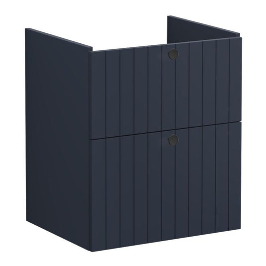 VitrA Root Groove 60cm 2 Drawer Washbasin Unit | Matt Dark Blue | 69049 - Envy Bathrooms Ltd