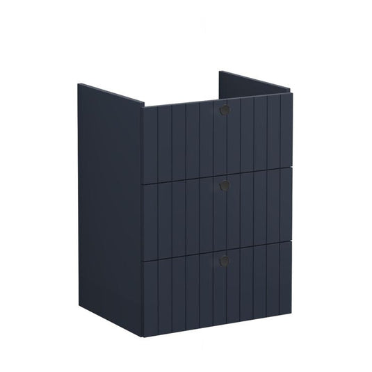 VitrA Root Groove 60cm 3 Drawer Washbasin Unit | Matt Dark Blue | 69070 - Envy Bathrooms Ltd